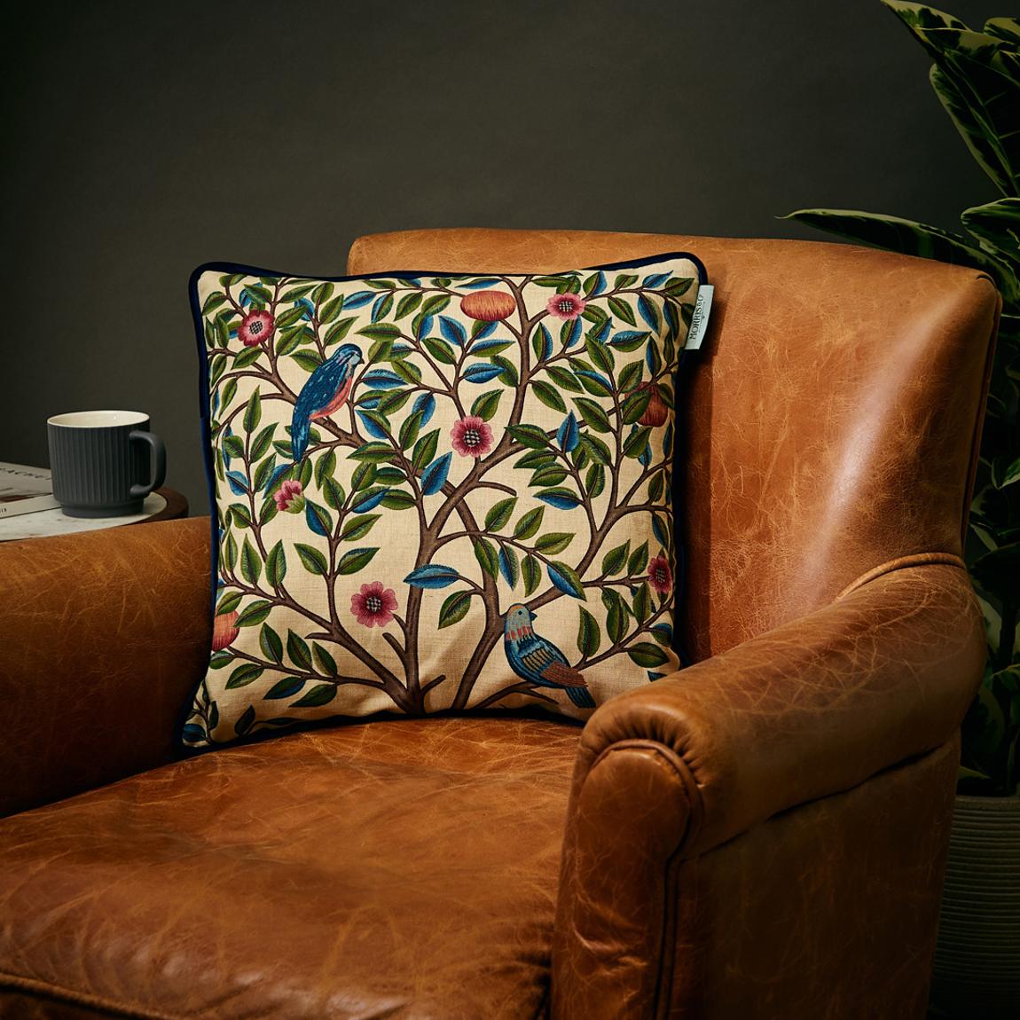 Kelmscott Tree 43x43cm Cushion, Woad & Wine main product photo
