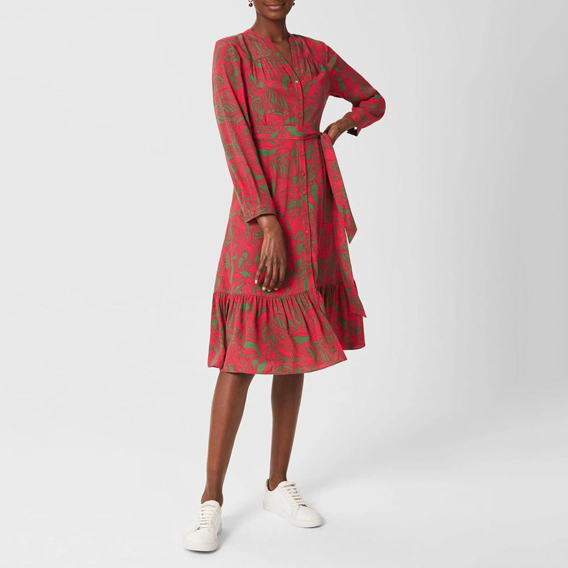 Red/Green Clarisse Printed Dress main product photo