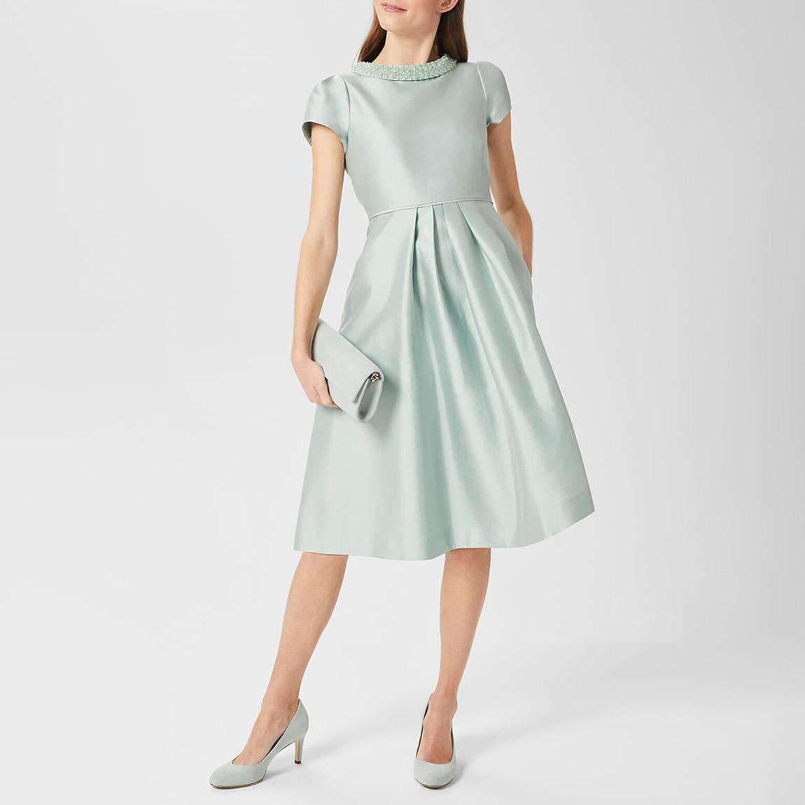 Mint Green Jocelyn Silk Blend Dress main product photo