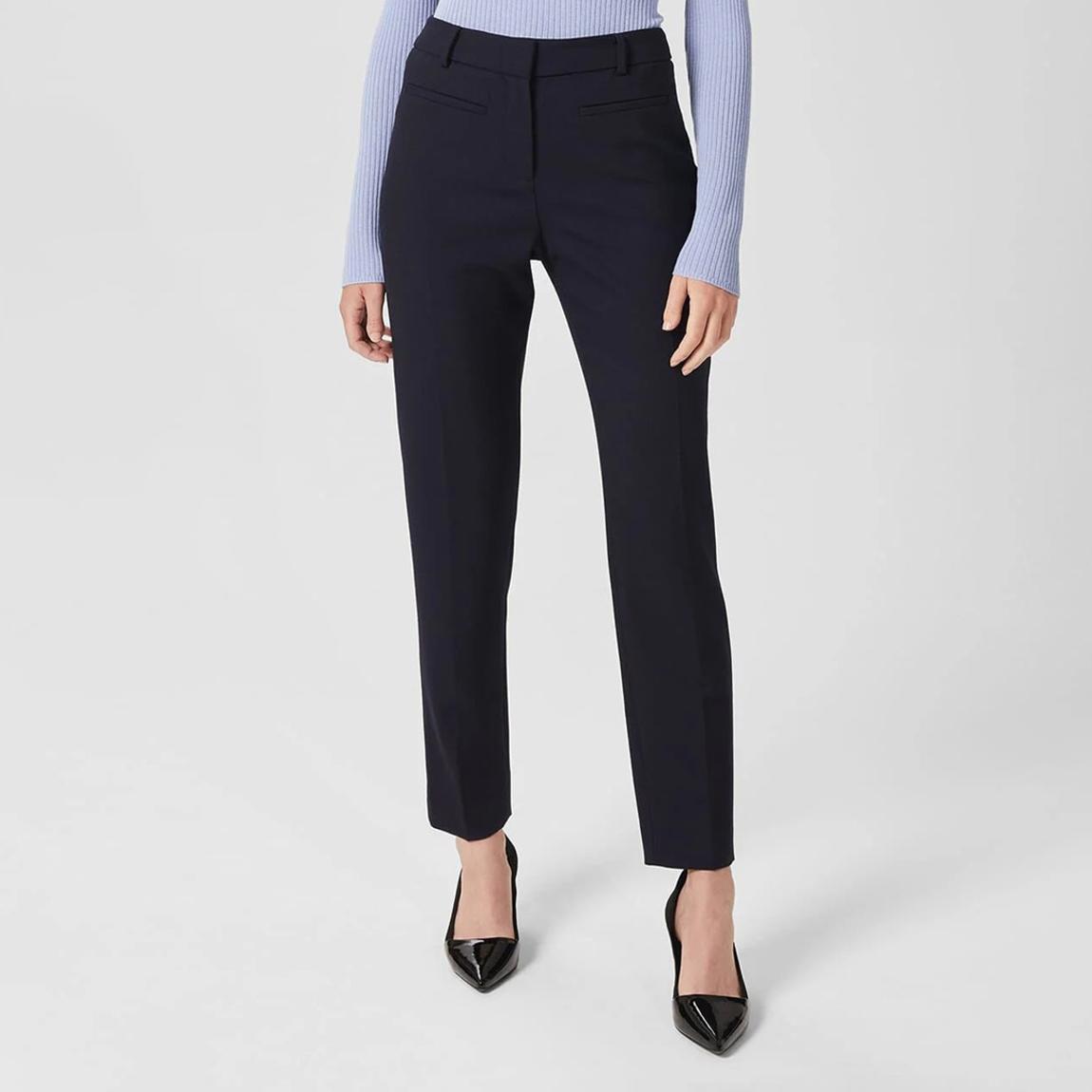 Navy Laurel Tapered Wool Blend Trousers main product photo