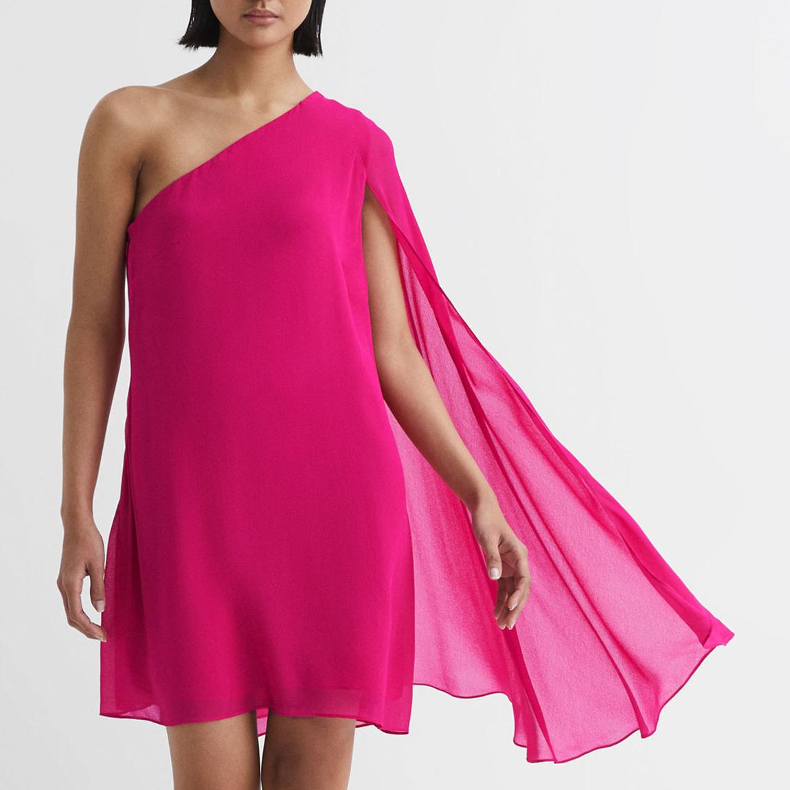 Pink Fleur Sheer Cape Sleeve Dress main product photo