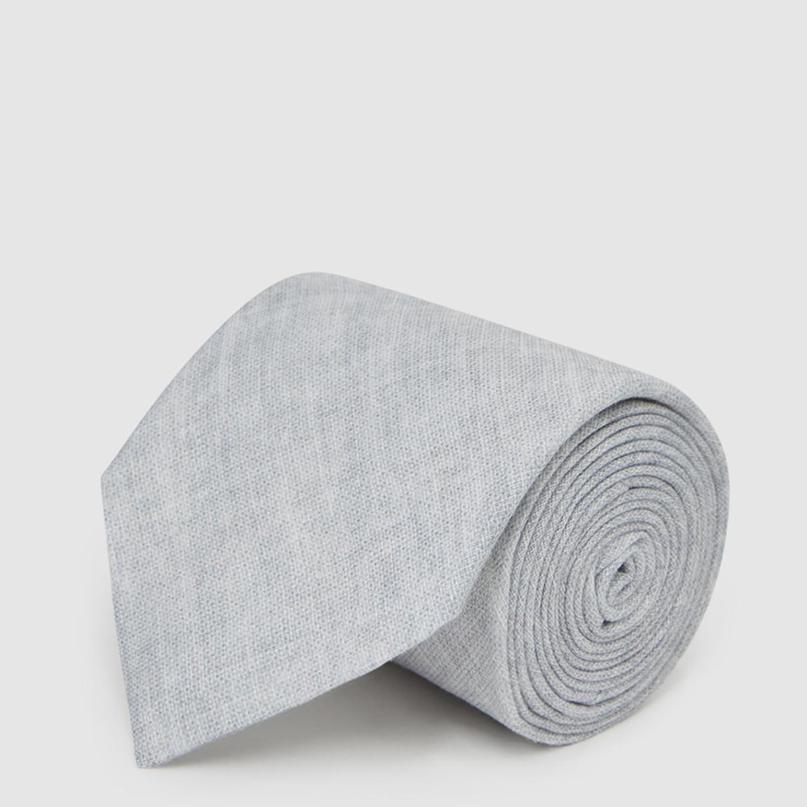 Grey Lazzaro Pattern Linen Tie main product photo