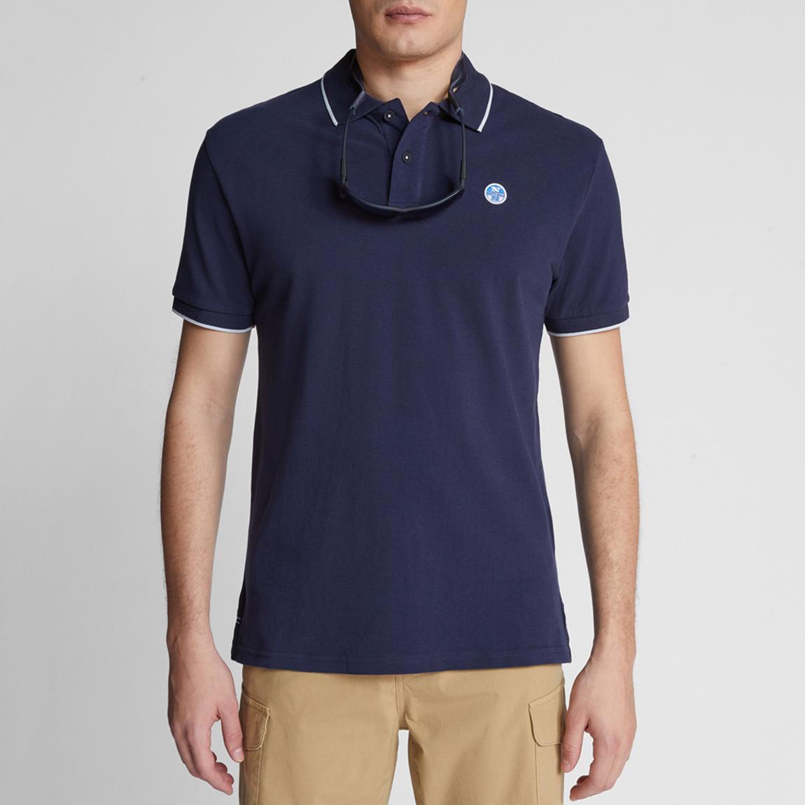 Navy Logo Detail Cotton Polo Shirt main product photo