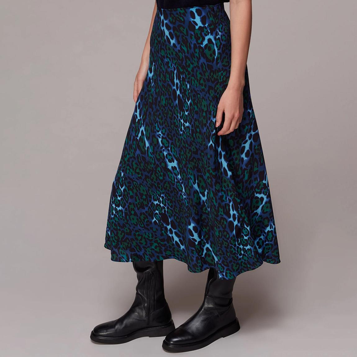 Blue Night Cat Bias Cut Skirt main product photo