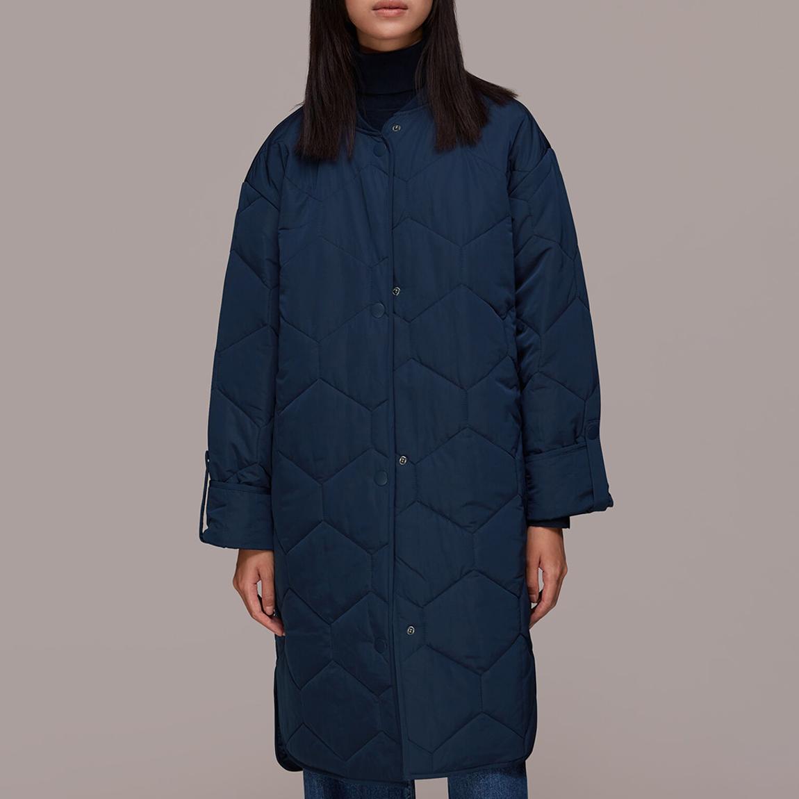 Navy Longline Quilted Coat main product photo
