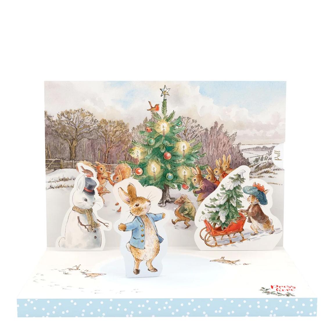 Peter Rabbit Christmas Music Box Card main product photo