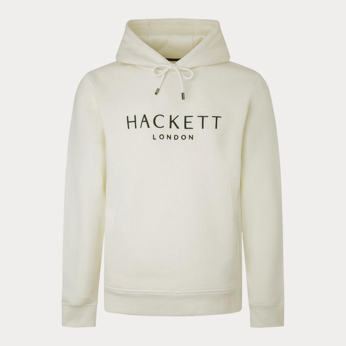 Hackett London White Cotton Blend Drawstring Hoodie - BrandAlley