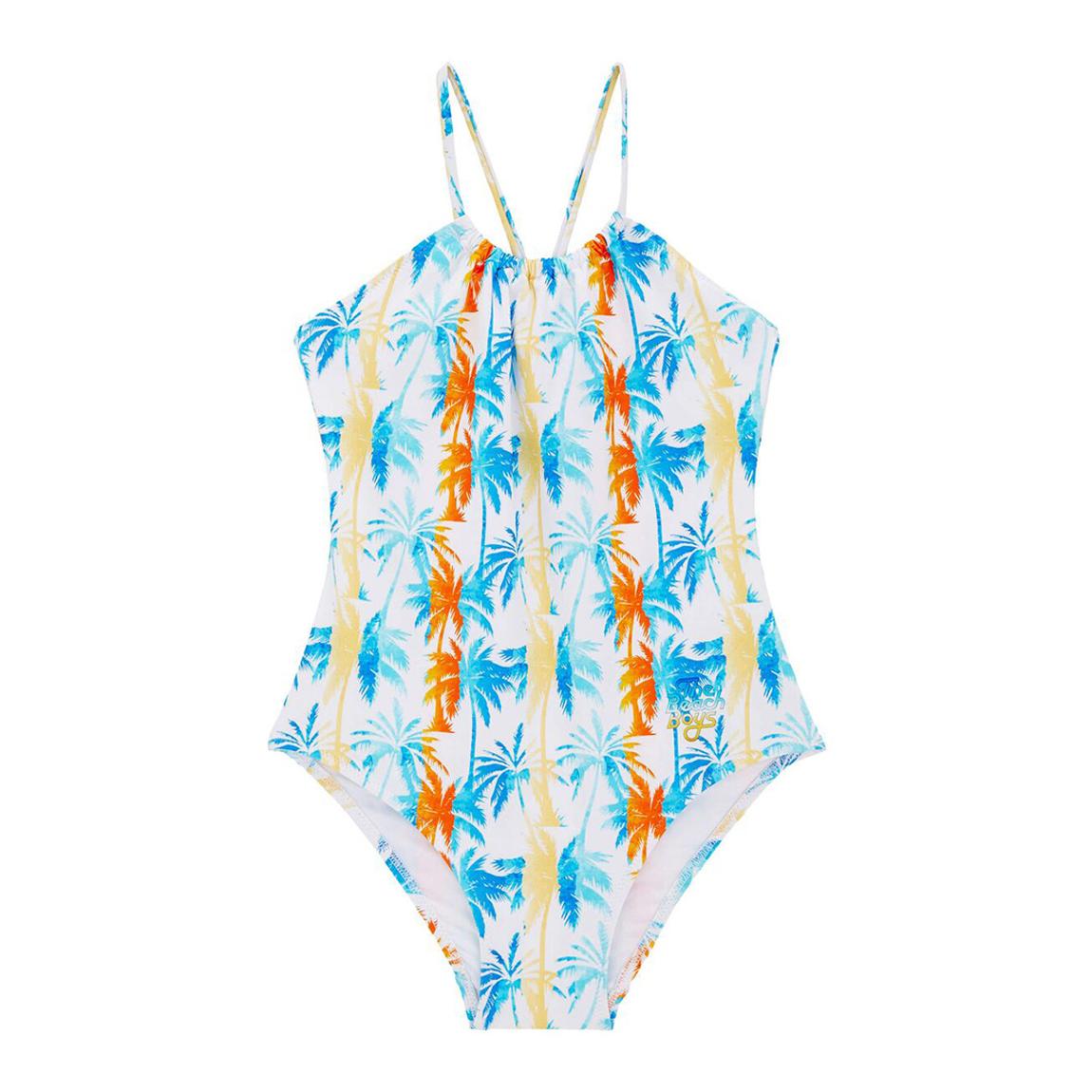 Girls Palms & Stripes Swimsuit main product photo