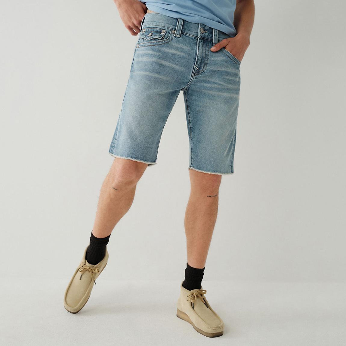 Light Blue Ricky Flap Denim Shorts main product photo