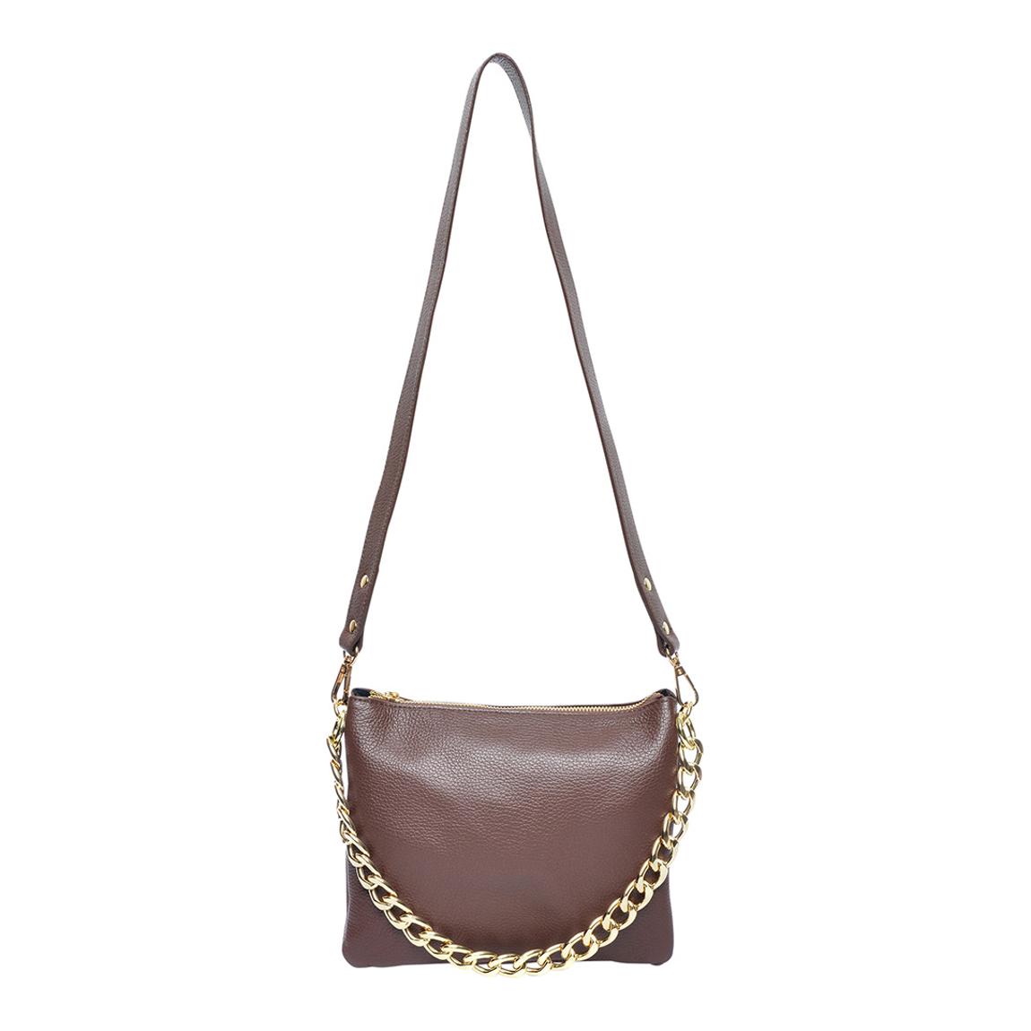 Chocolate Leather Shoulder Bag main product photo