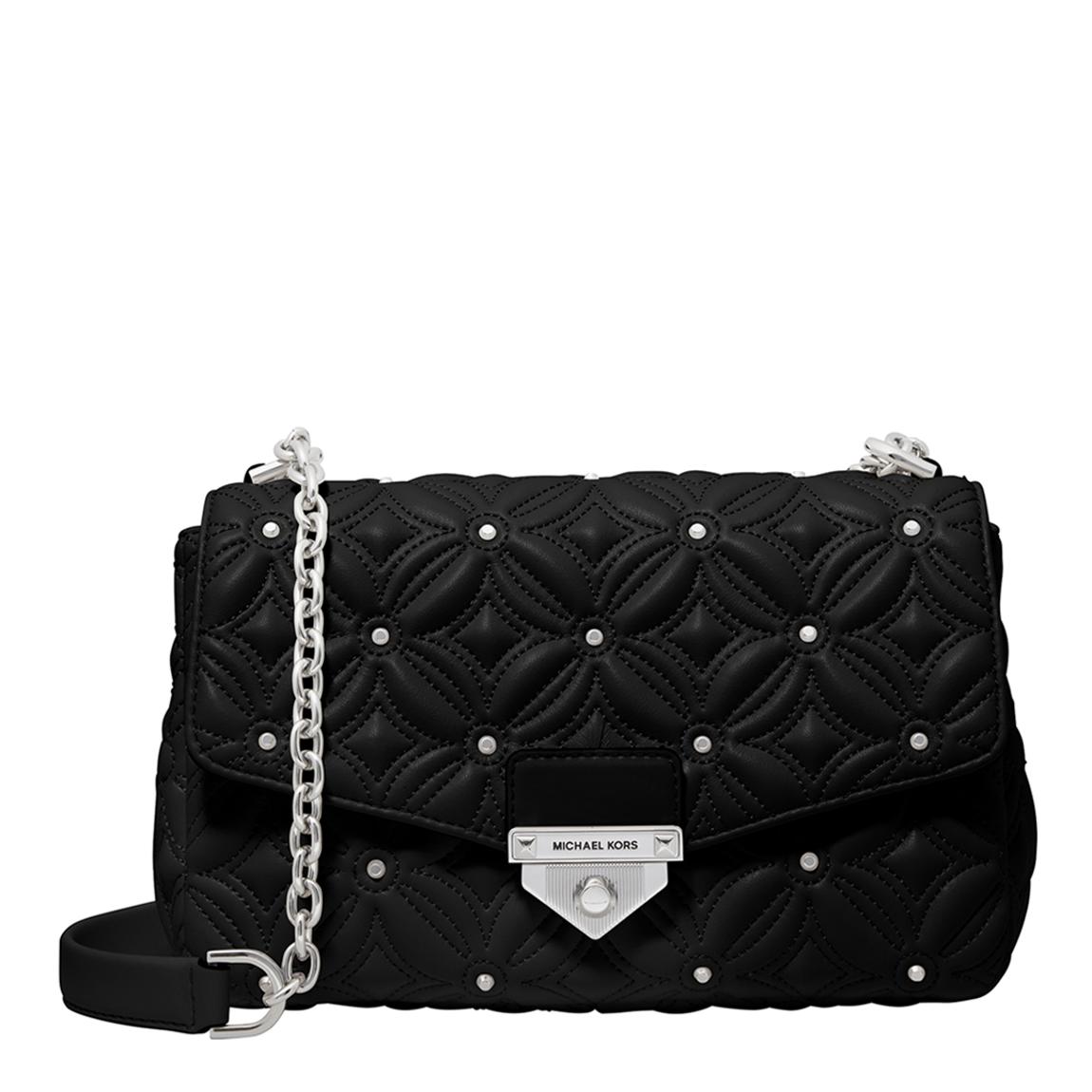 Black Soho Large Quilted Chain Shoulder Bag main product photo