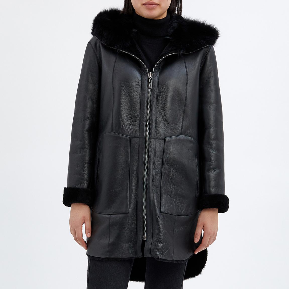 Black Shearling Reversible Zip Parka main product photo