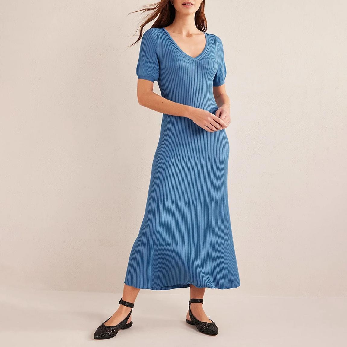 Blue Angled Empire Knitted Dress main product photo