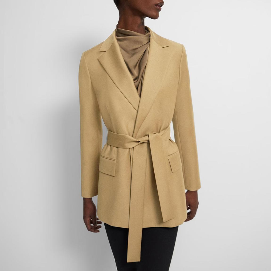 Sand Belted Wool Blazer main product photo