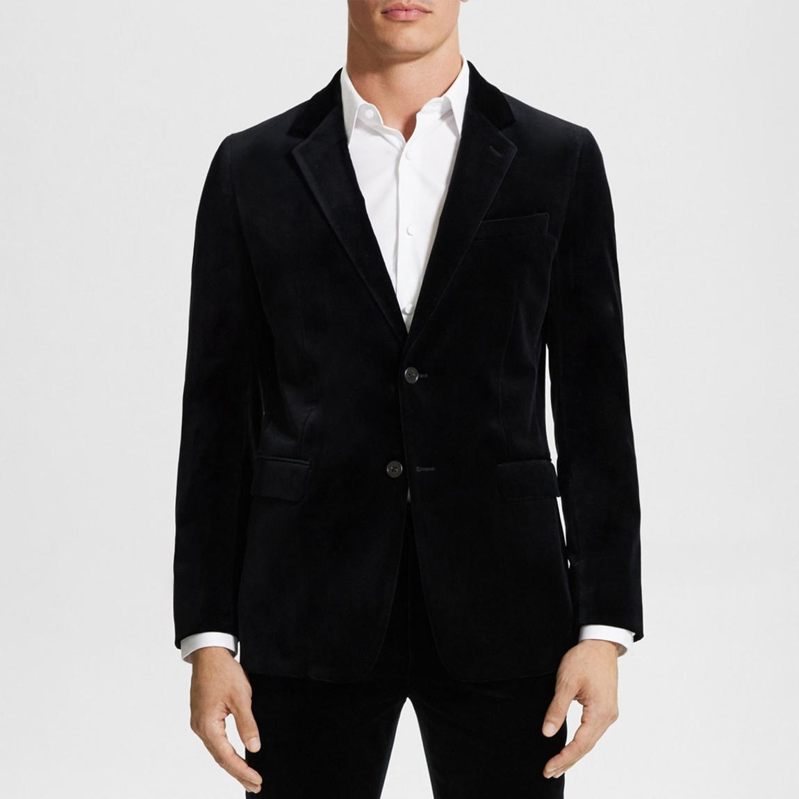 Black Chambers Single Breasted Cotton Blend Blazer main product photo
