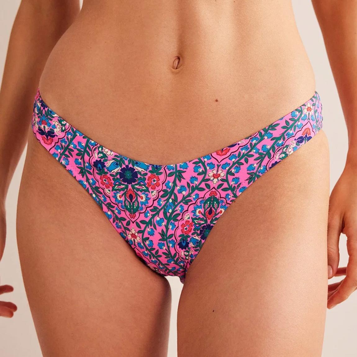 Pink Curved-Top Bikini Bottoms main product photo