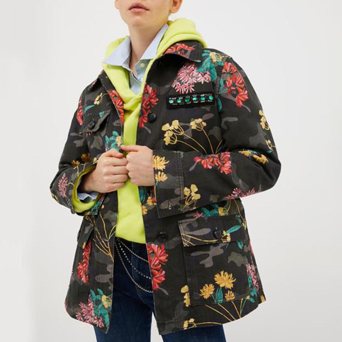 Grey Biacca Pattern Cotton Coat main product photo