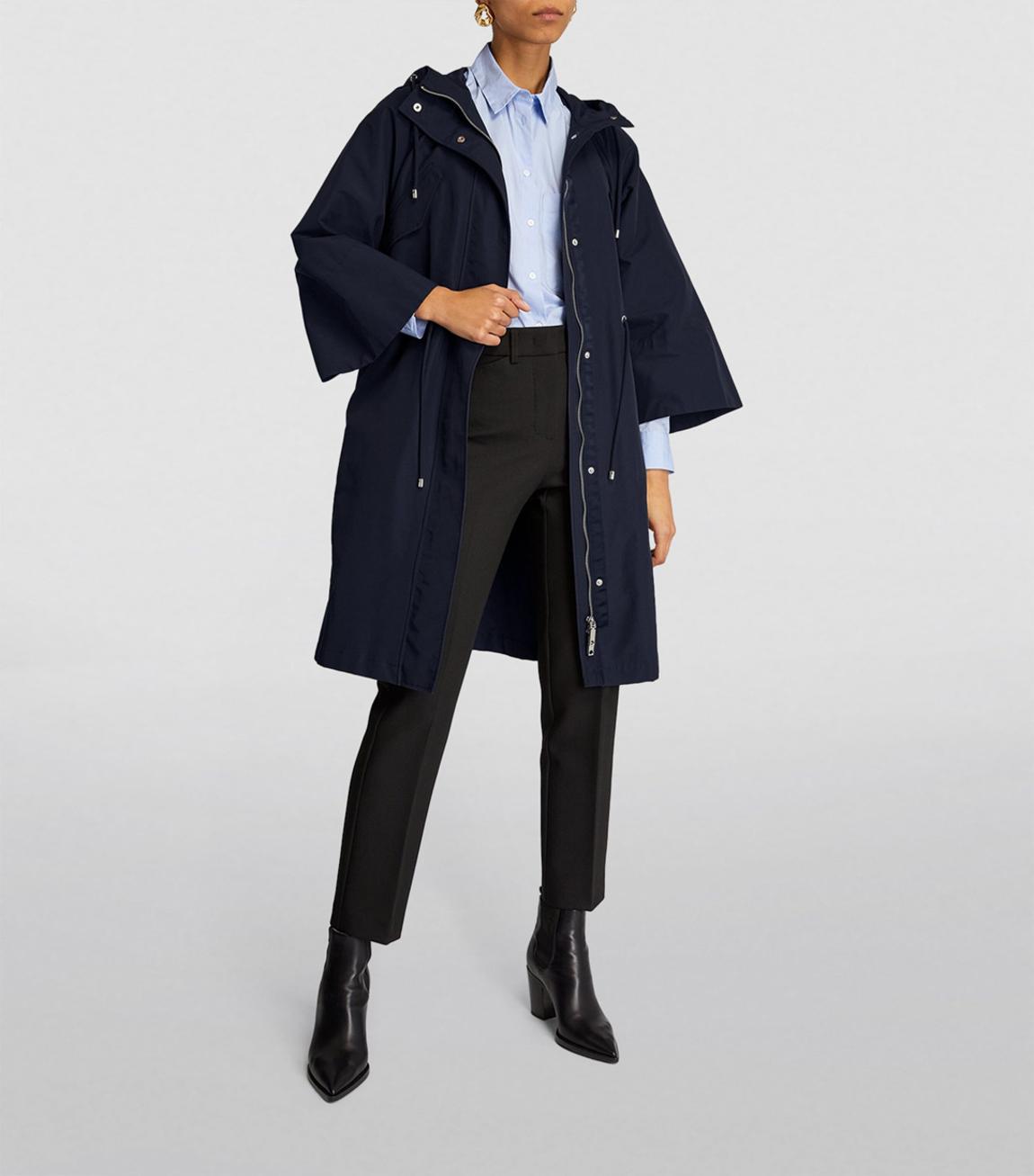 Navy Dicitura Cotton Blend Coat main product photo