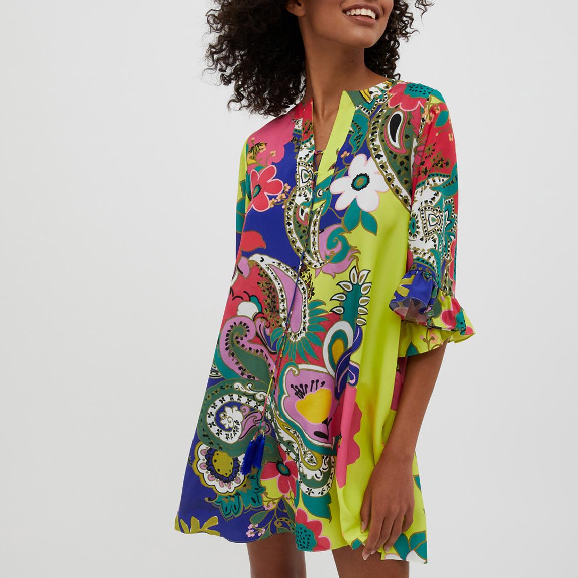 Multi Ossido Pattern Silk Mini Dress main product photo