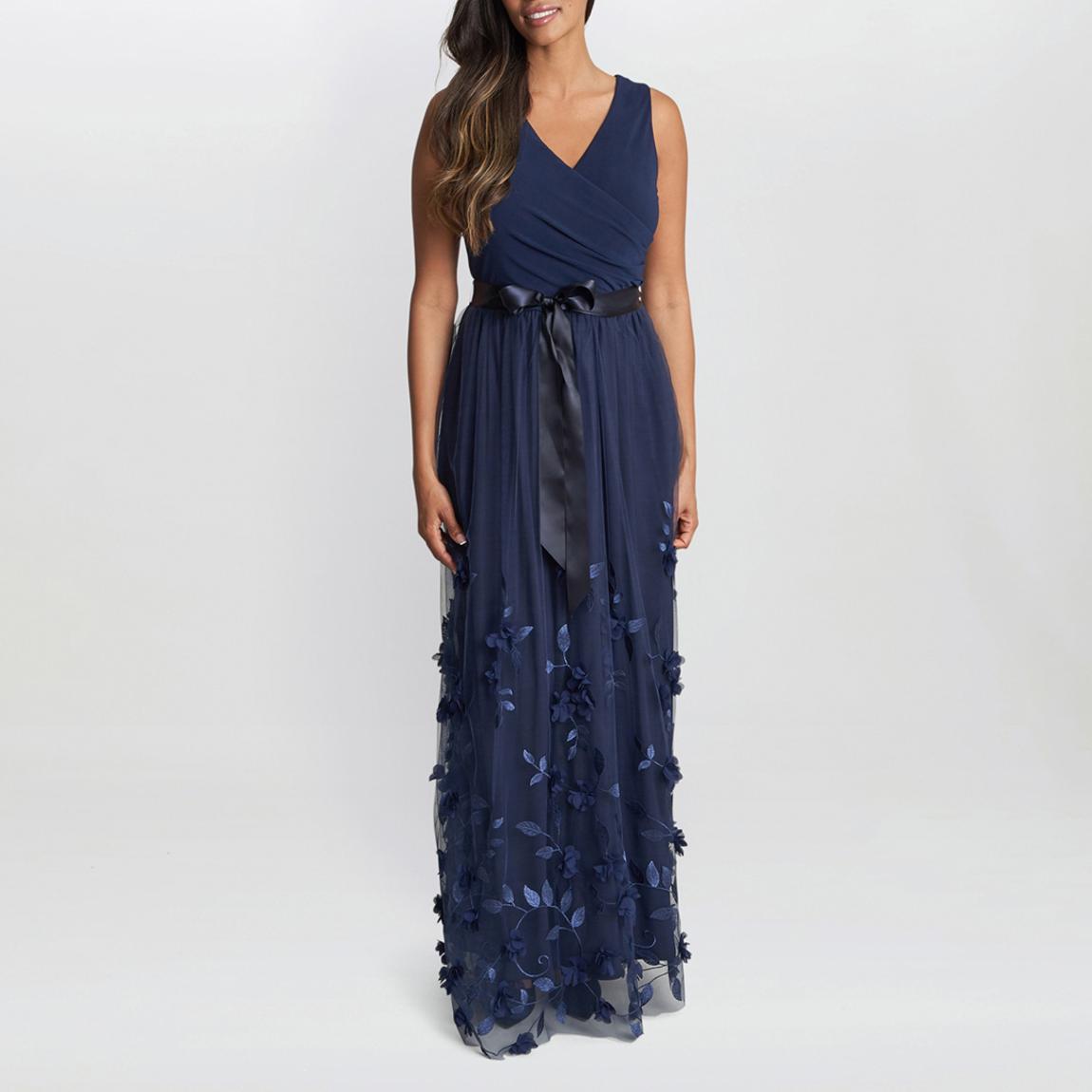 Navy Olyssia Floral Dress main product photo