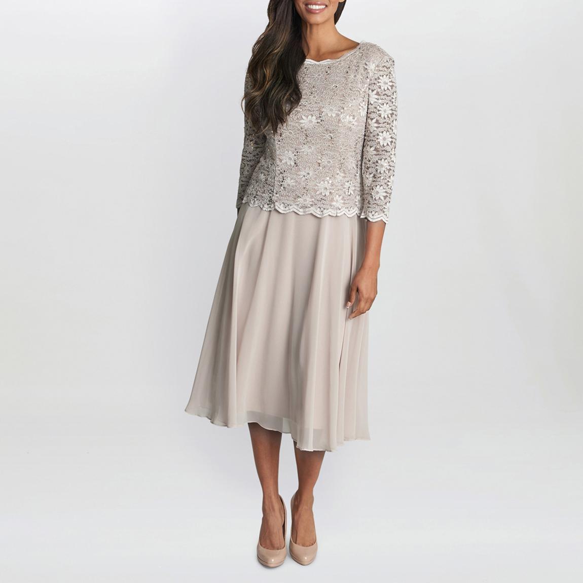 Beige Rona Lace Midi Dress main product photo