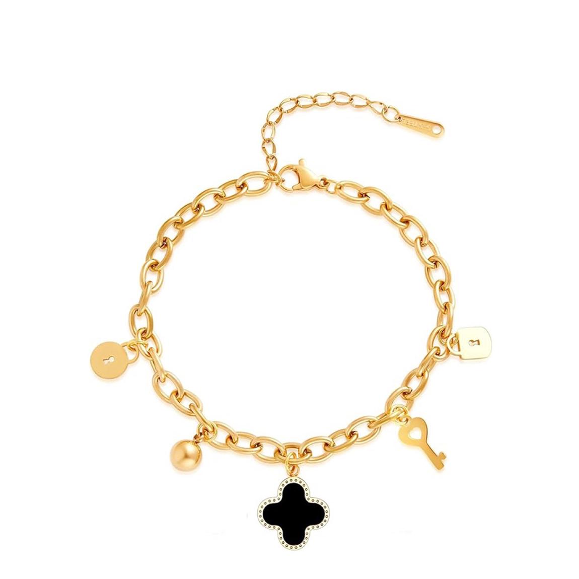 18K Gold Black Charm Bracelet main product photo