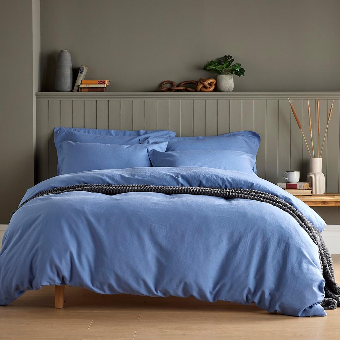 Linen Blend King Duvet Cover King, Marine main product photo