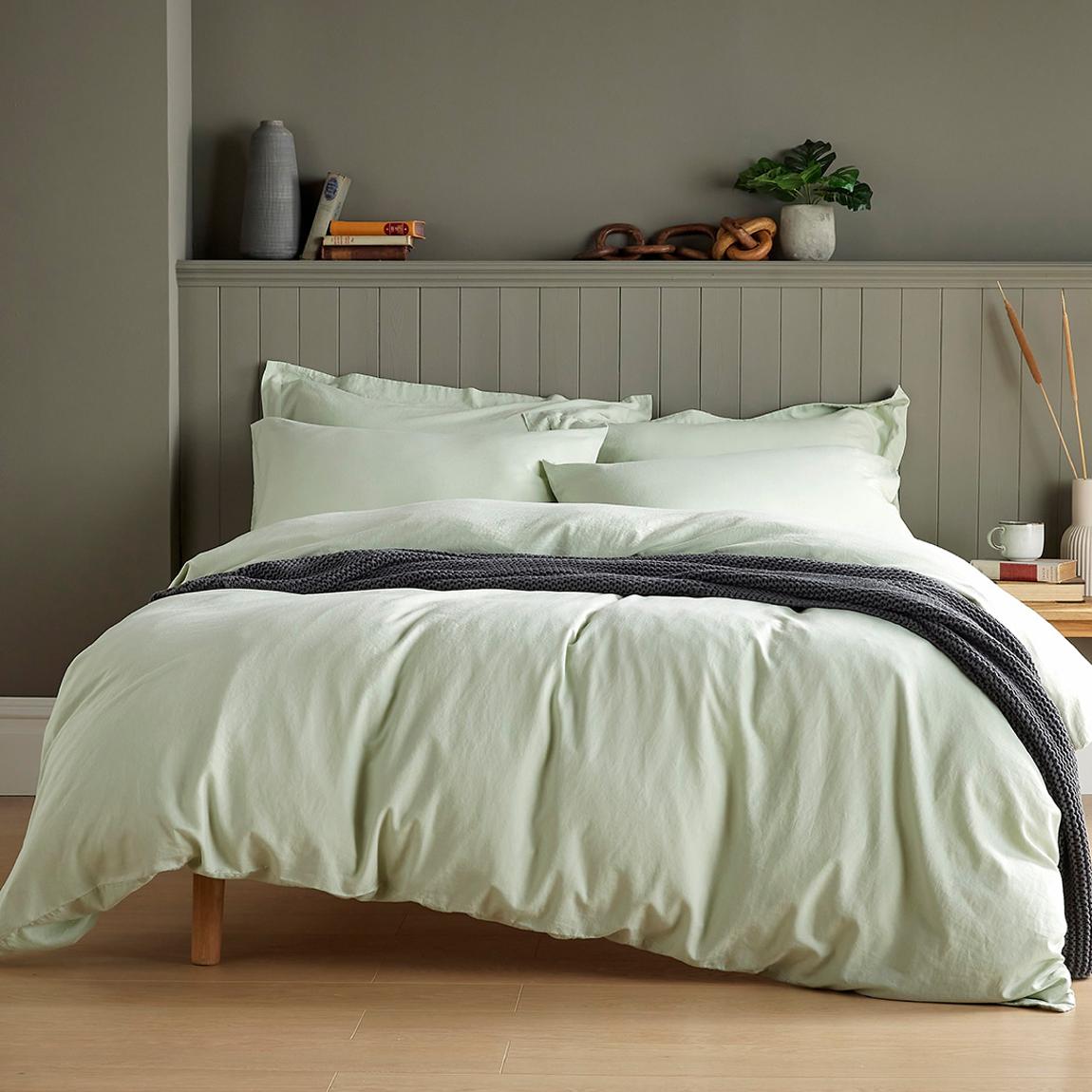 Linen Blend King Duvet Cover, Duck Egg main product photo