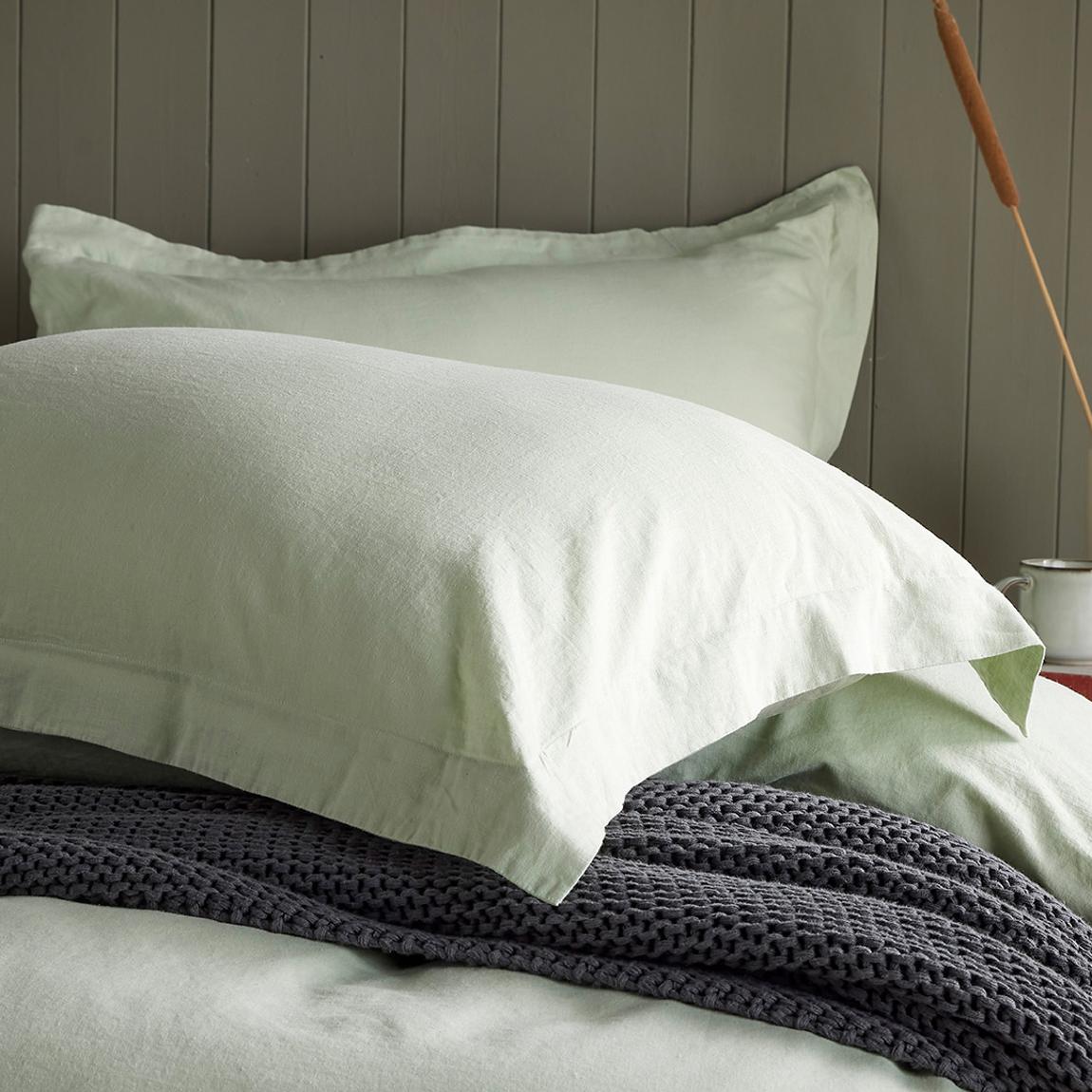 Linen Blend Pair of Oxford Pillowcases, Duck Egg main product photo