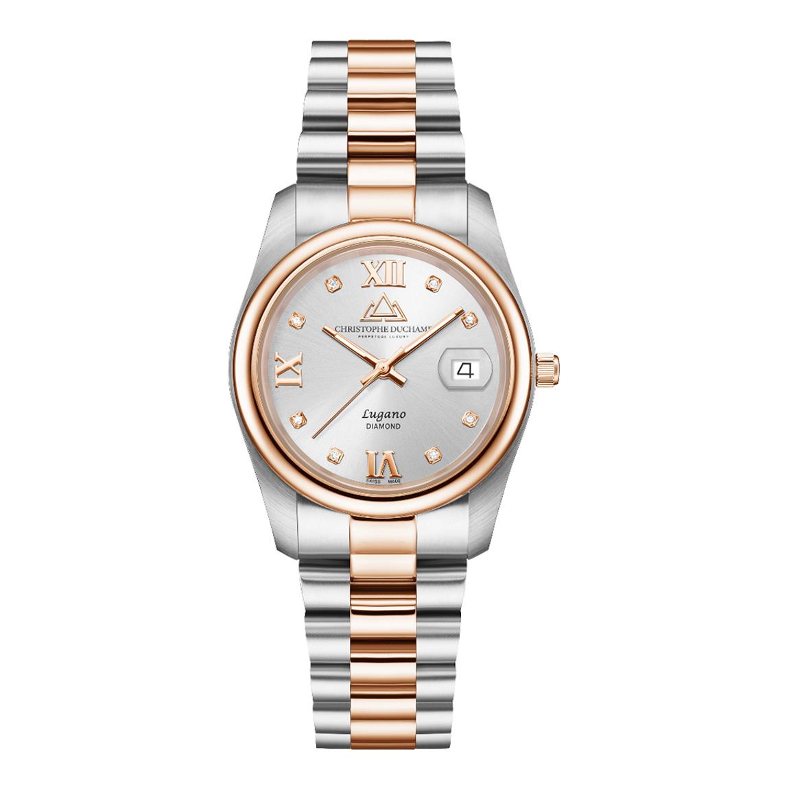 Women's Silver/Gold Lugano 'Six' Watch 34mm main product photo