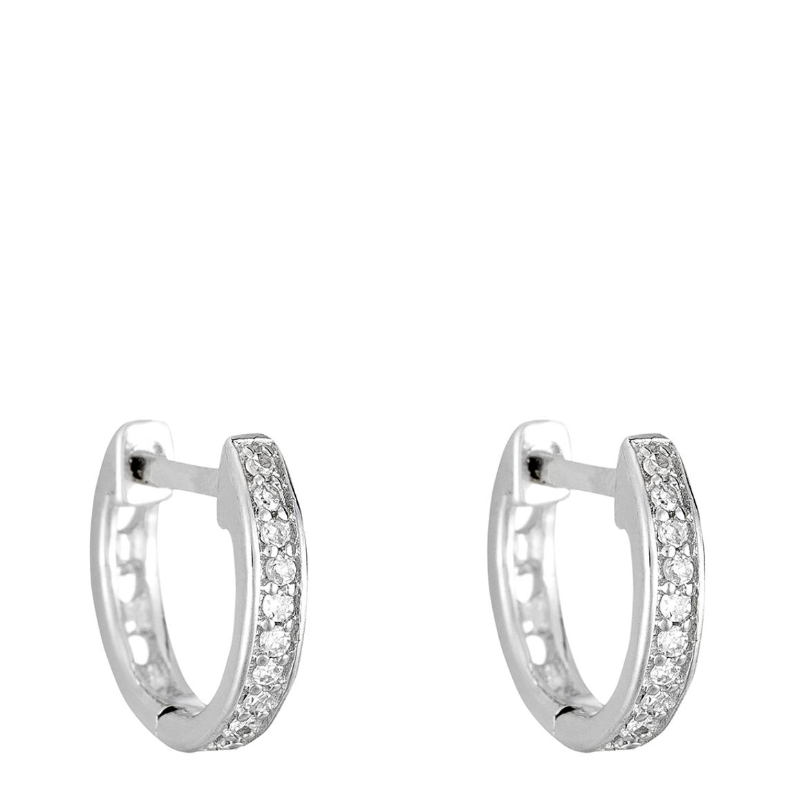 Silver Hoop Diamond Earrings main product photo
