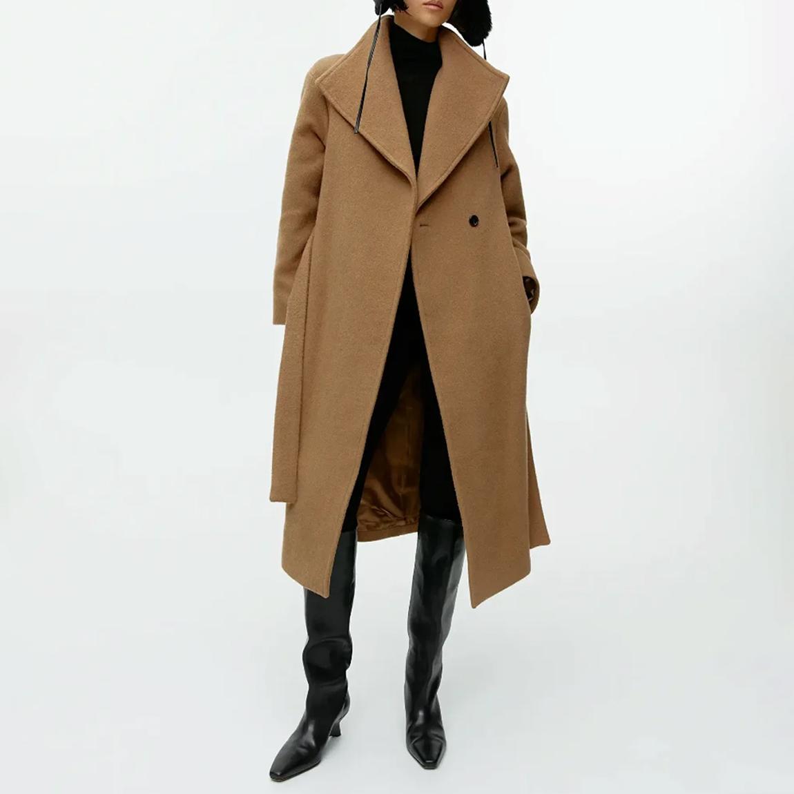 Camel Wool Blend Wrap Coat main product photo