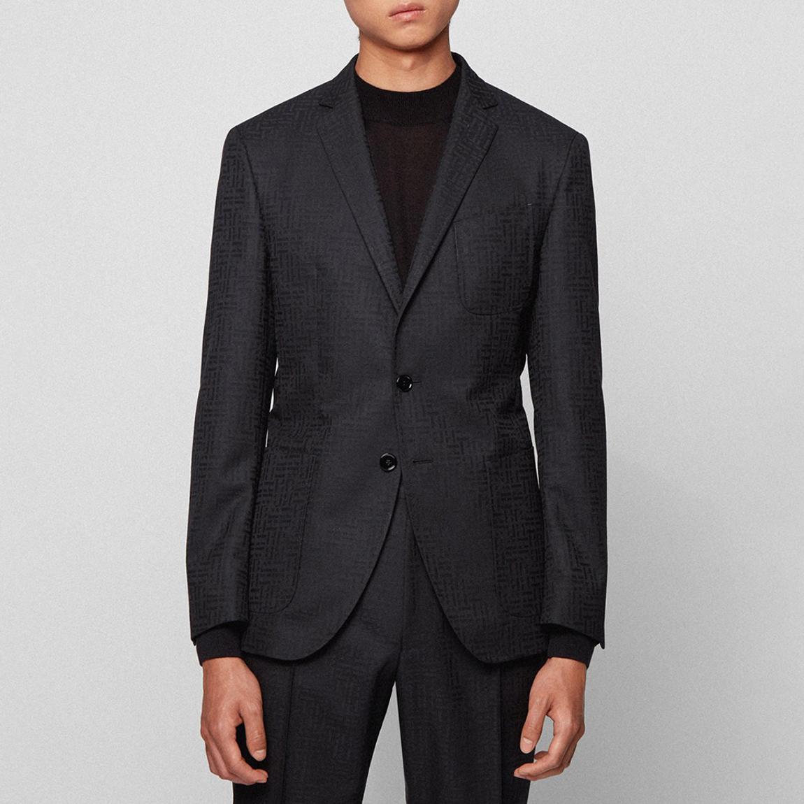 Black Raye Wool Blend Blazer main product photo