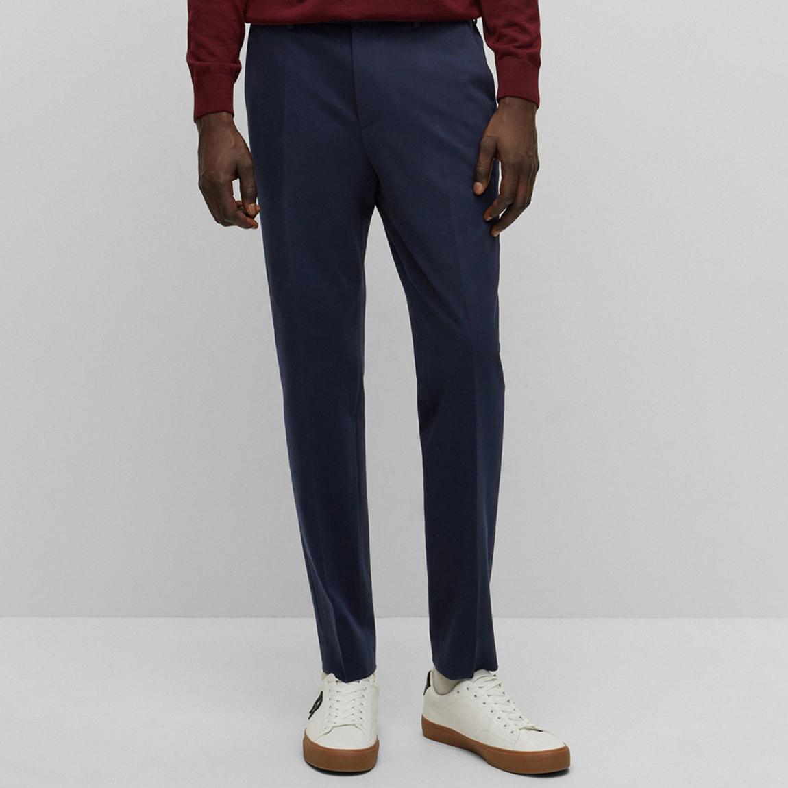 Dark Blue Genius Cotton Blend Trousers main product photo