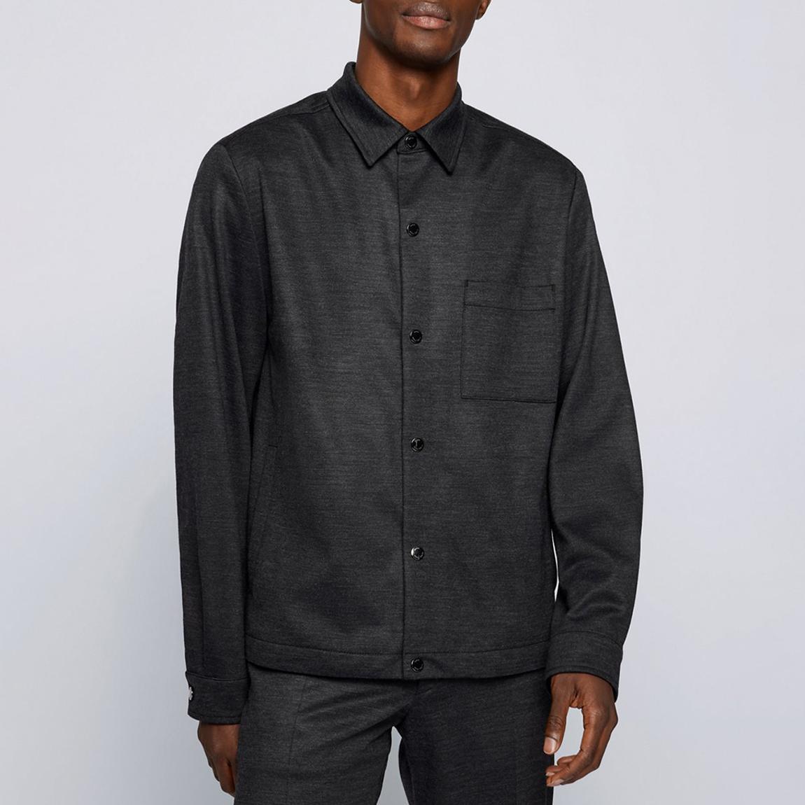 Charcoal Carper Wool Blend Overshirt main product photo