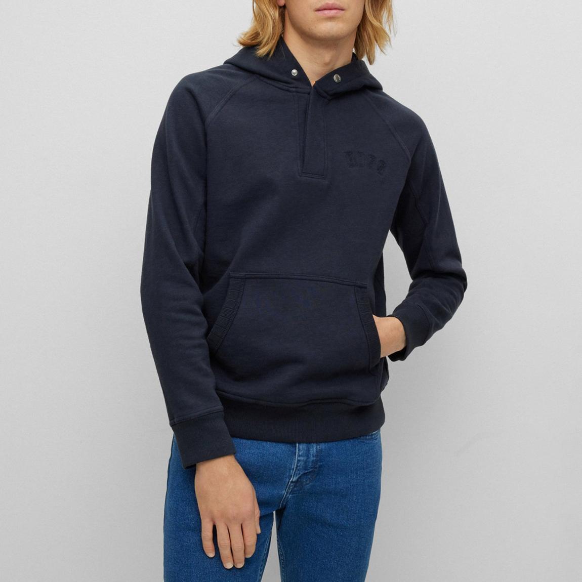 Dark Blue Wecollege Cotton Hoodie main product photo