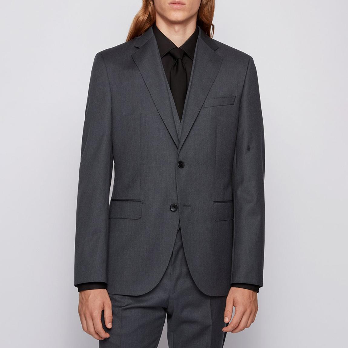 Dark Grey Johnstons Wool Suit Jacket main product photo