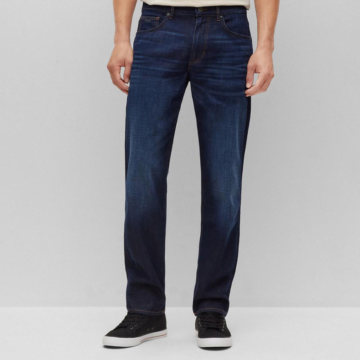 Dark Blue Anderson Straight Stretch Cotton Jeans main product photo