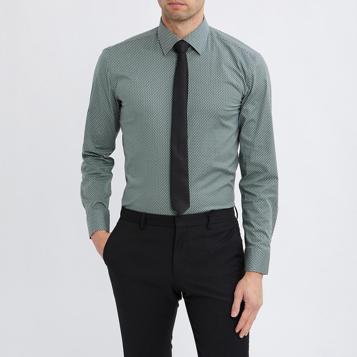 Green Hank Stretch Cotton Shirt main product photo