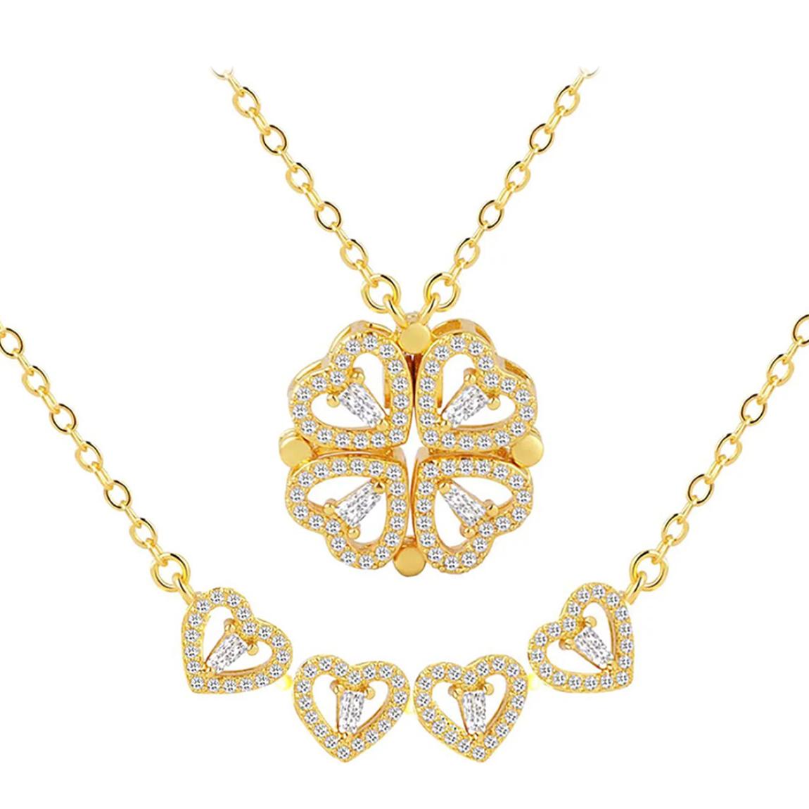 18K Gold Heart Cz Versaitile Necklace main product photo