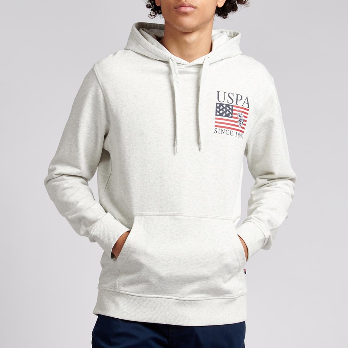Grey Square Logo Cotton Hoodie main product photo