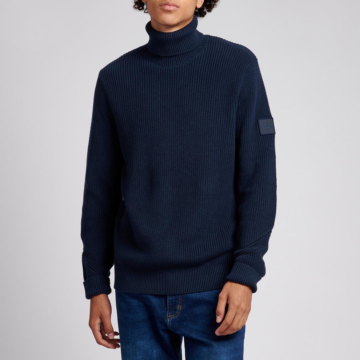 Navy Cotton Roll Neck Jumper main product photo
