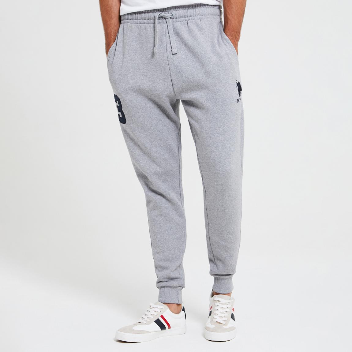 Pale Grey Cuffed Hem Cotton Blend Joggers main product photo