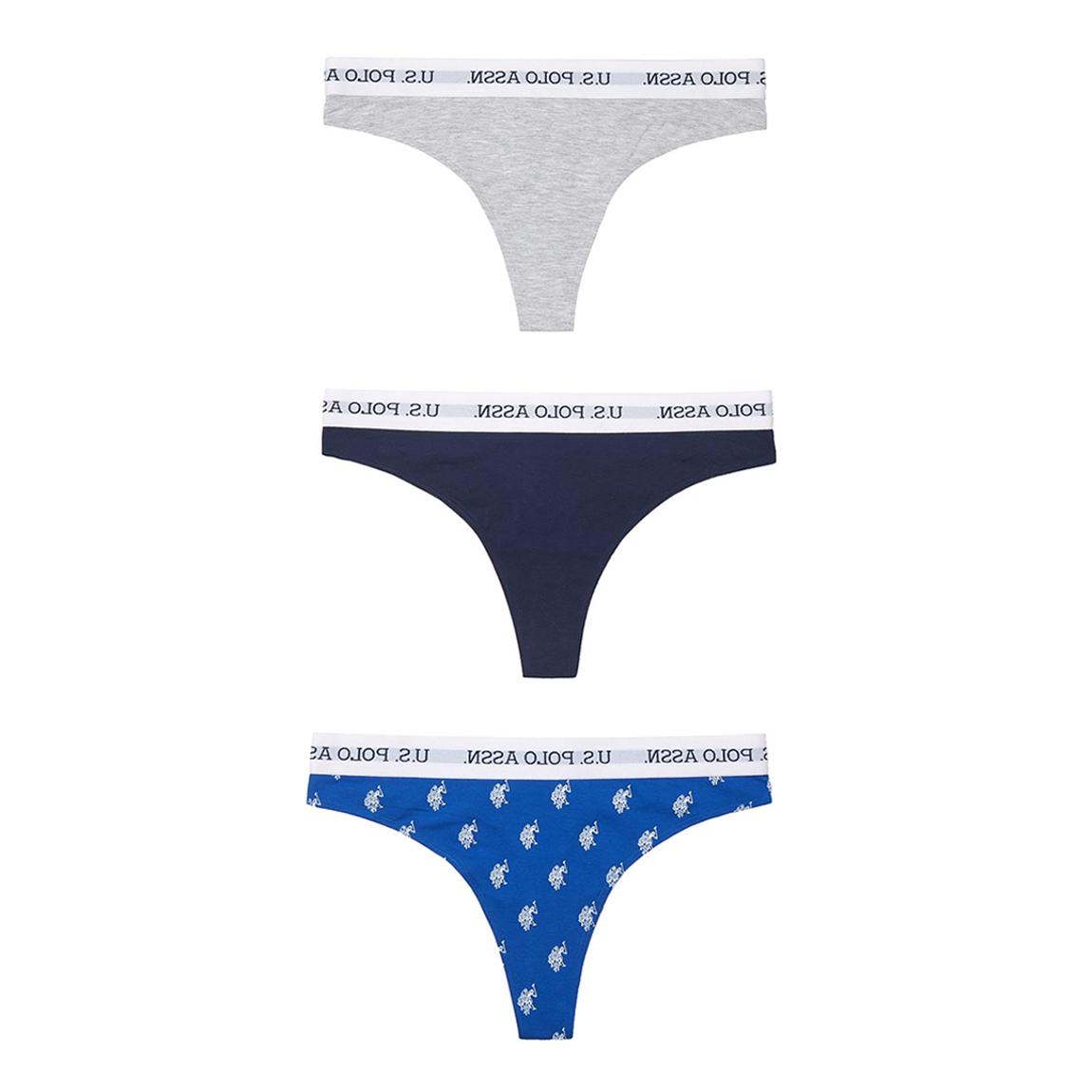 Blue 3 Pack Cotton Thong main product photo