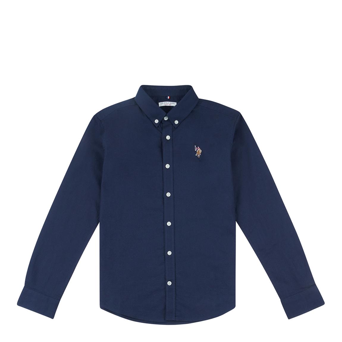 Teen Boy's Navy Classic Logo Cotton Oxford Shirt main product photo