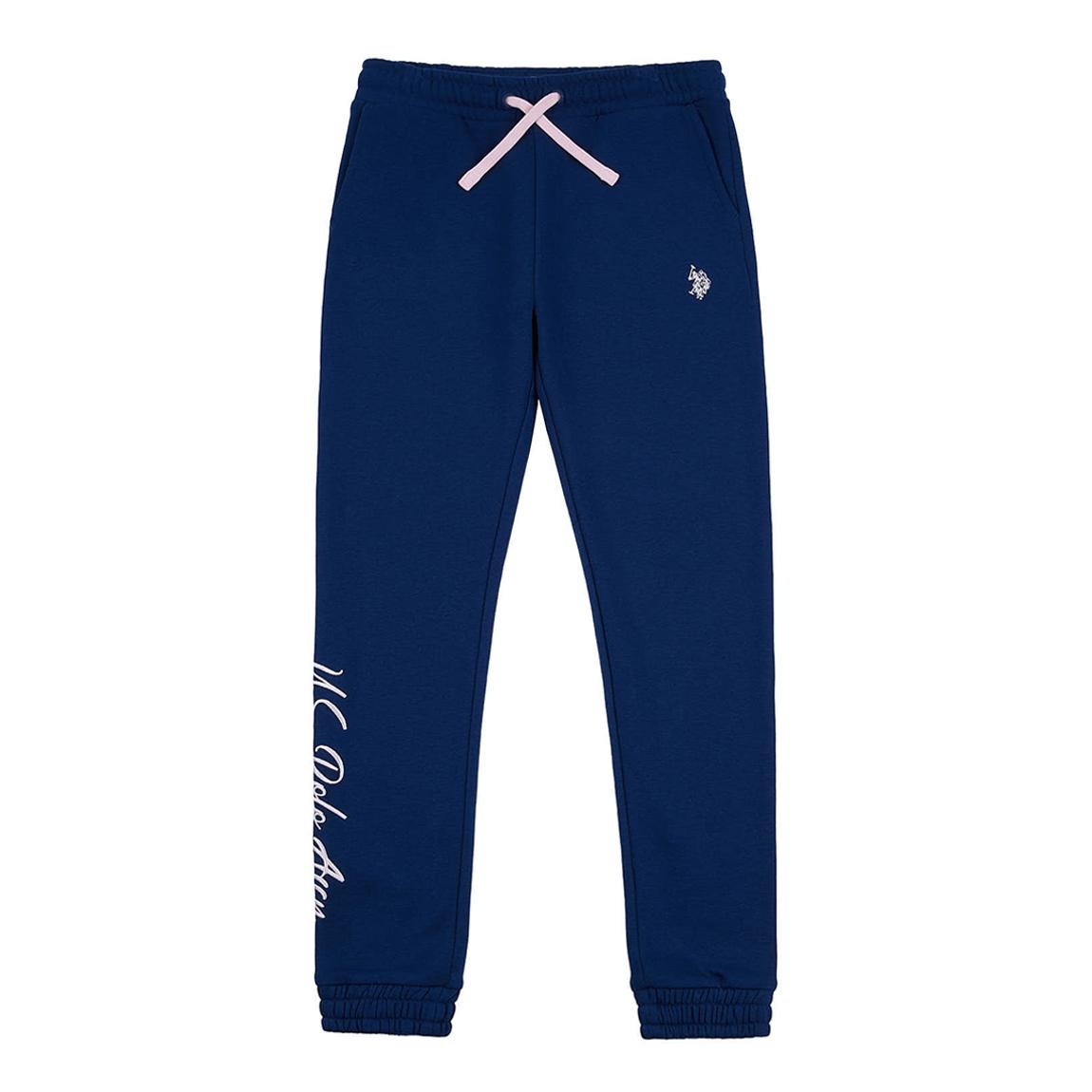 Younger Girl's Navy Slim Cotton Blend Joggers main product photo