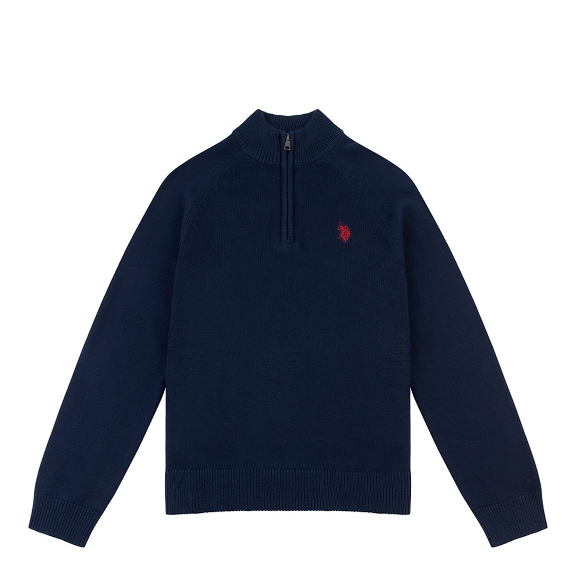 Boy's Navy Half Zip Cotton Jumper main product photo