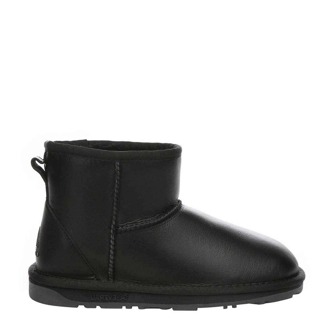 Women's Black Emu Nappa Leather Mini Ankle Boot main product photo