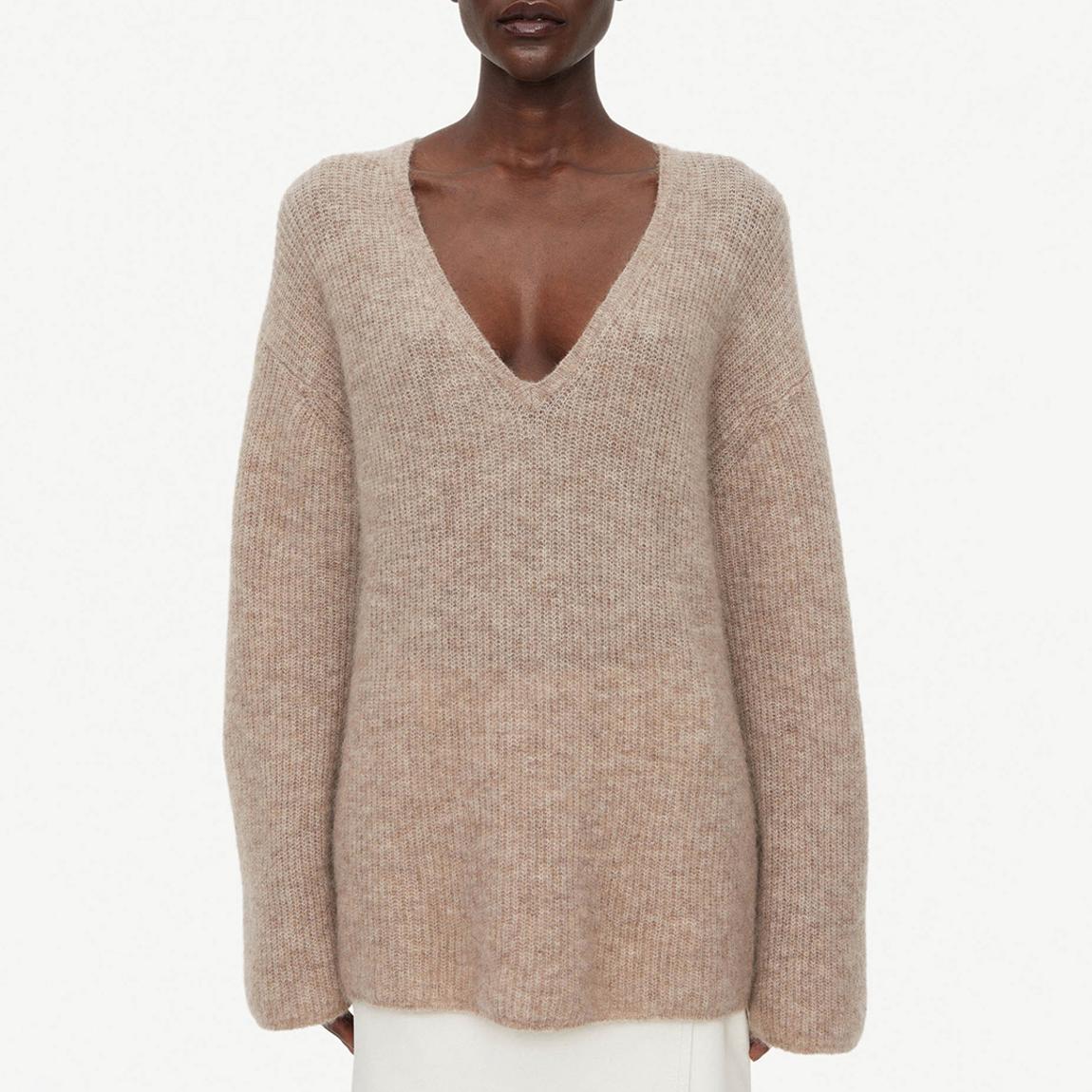 Camel Wool Blend Dipoma V Neck Jumper main product photo