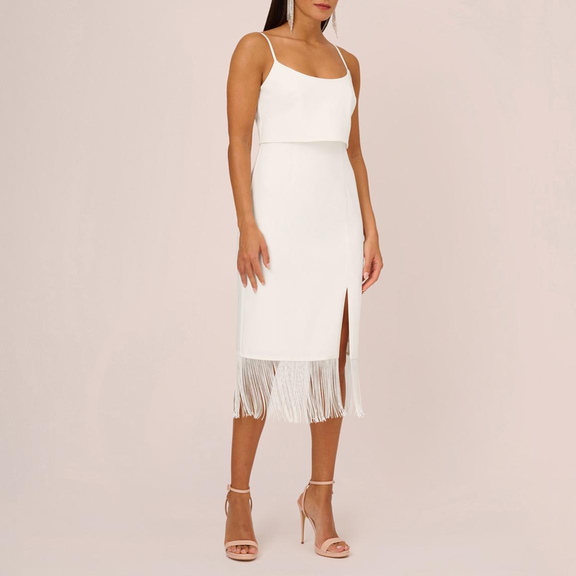 Ivory Crepe Midi Dress main product photo